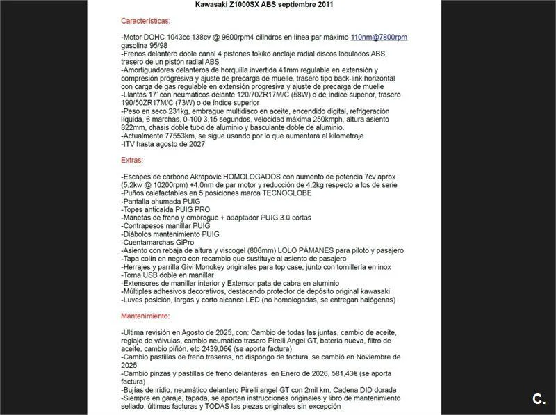 Kawasaki Z 1000 SX – Vista 15