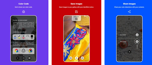 Three of the the most important features of the ColorADD app. 