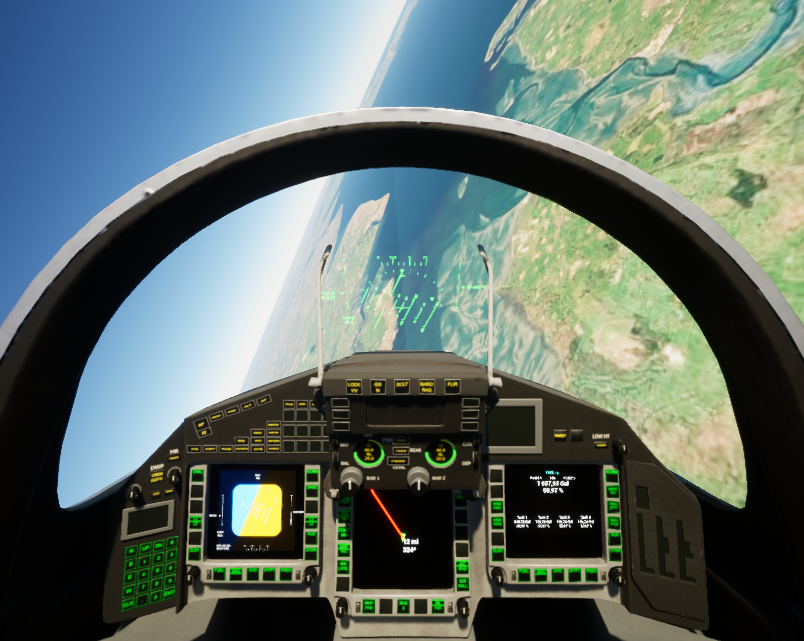 A snapshot of the flight simulator project with VRAI