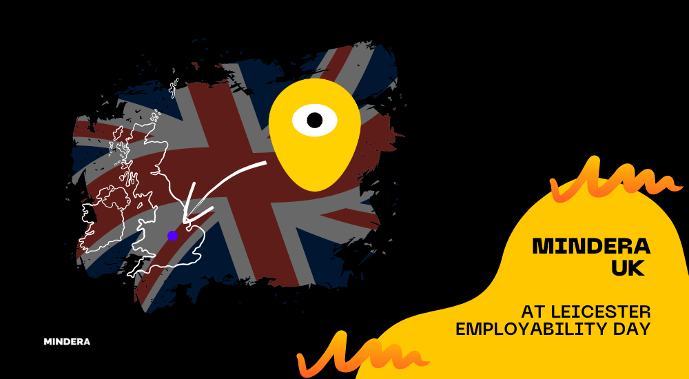 A Minder (Mindera's logo) heading to Leicester for the Employability Day!