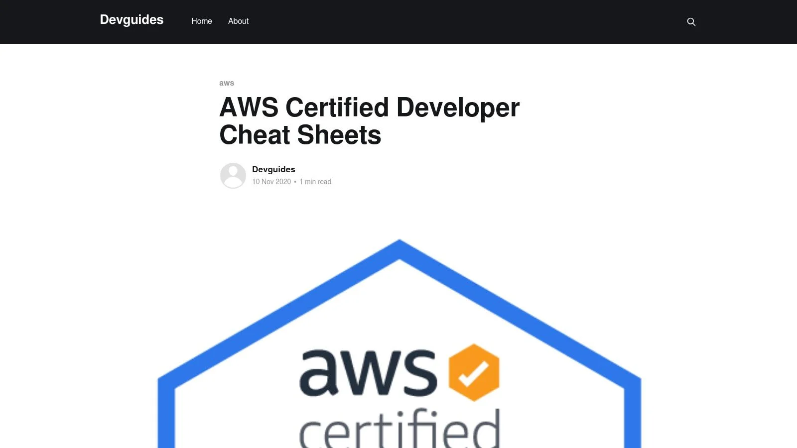 DevGuides.dev – AWS Certified Developer Associate Cheat Sheets