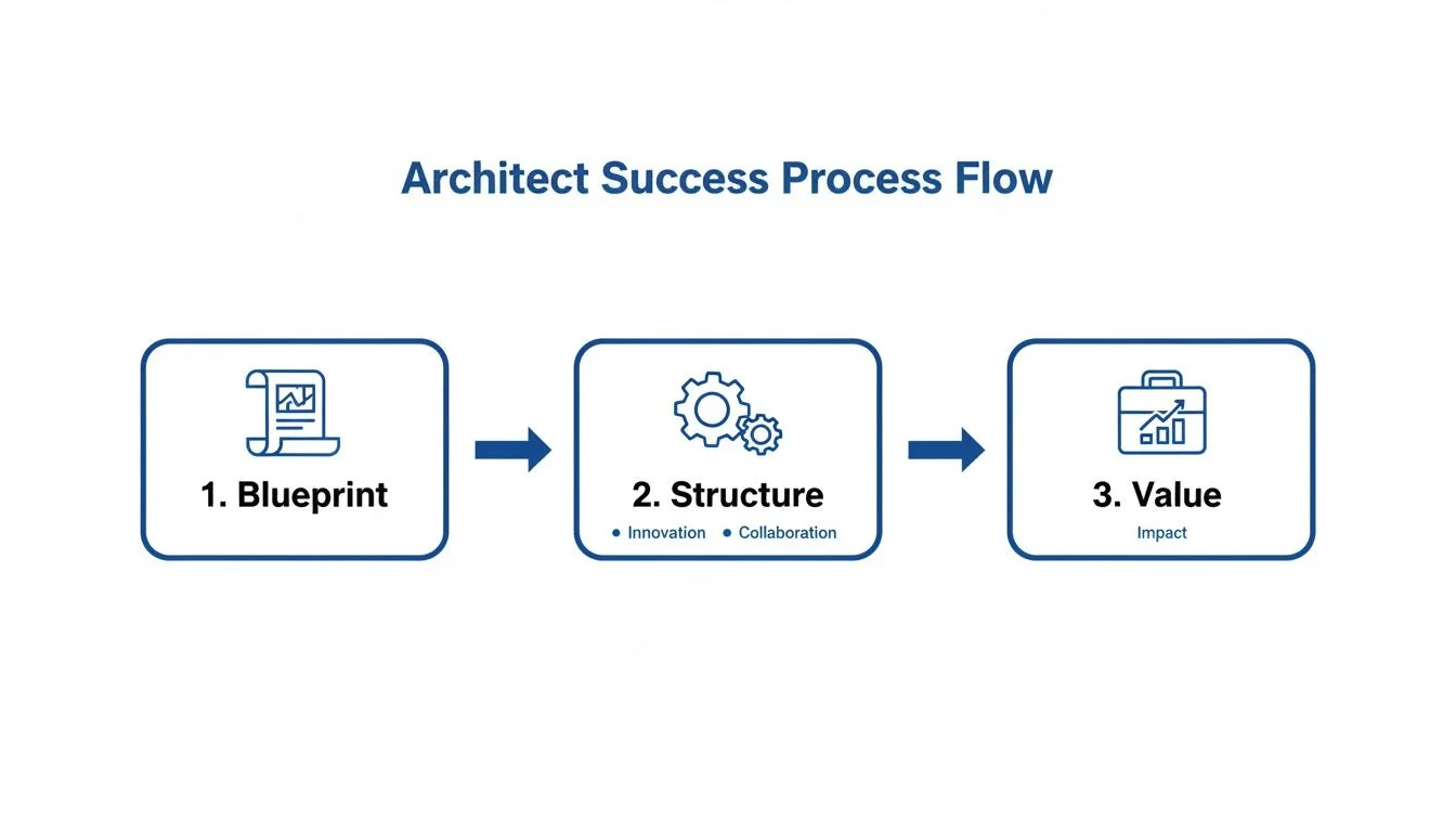 Flowchart illustrating the Architect Success Process with Blueprint, Structure, and Value steps.
