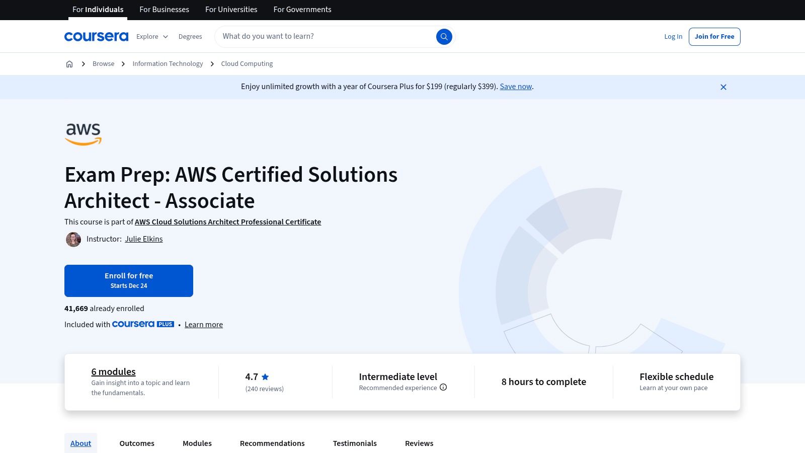 Coursera (AWS Exam Prep course)