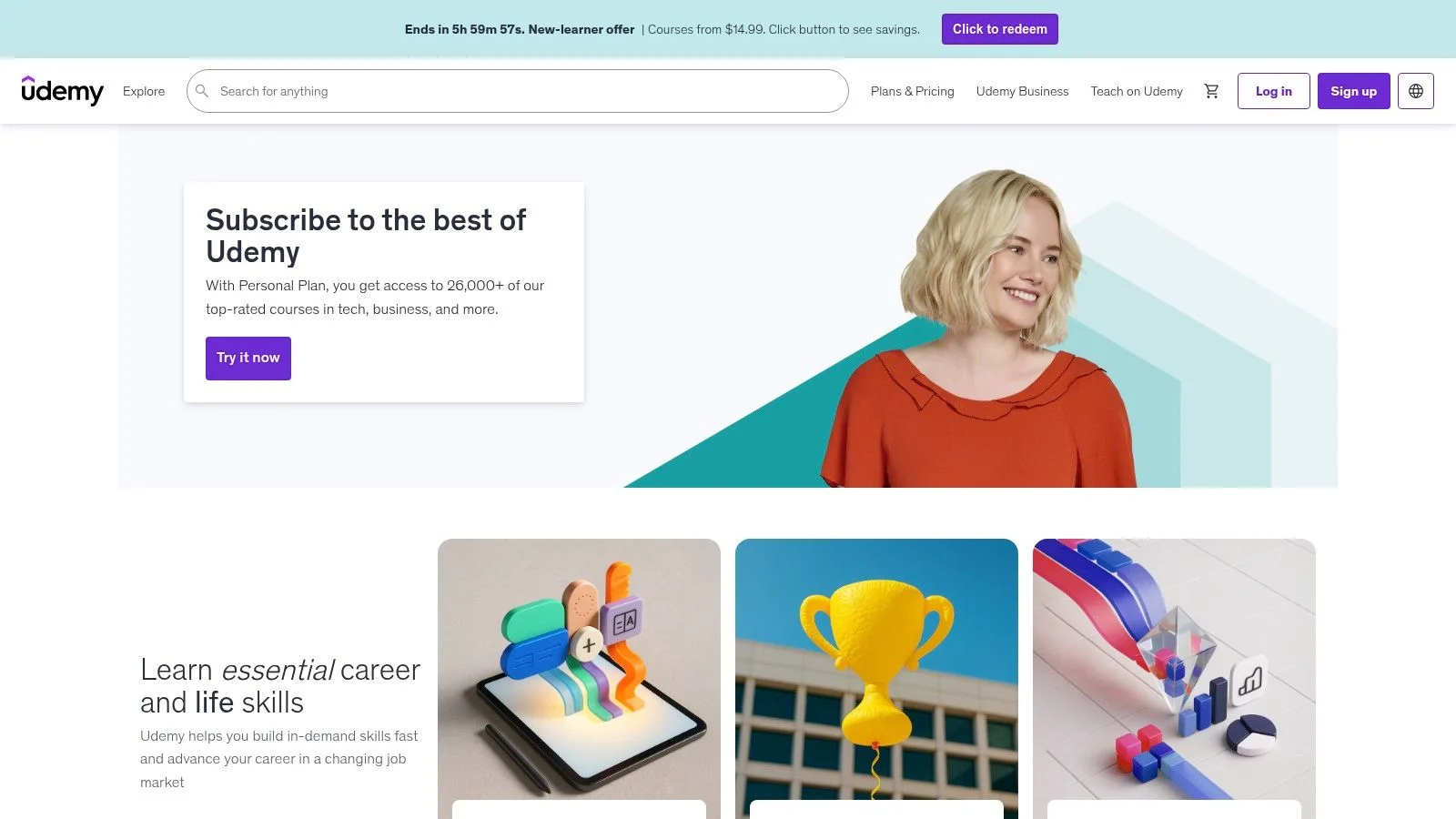 An image of the Udemy platform showcasing Azure certification courses.