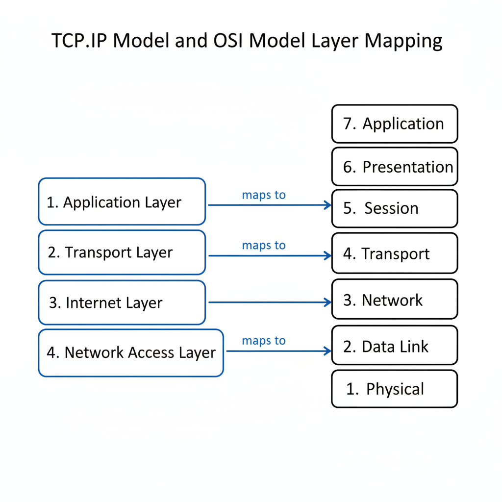 Infographic showing key data about OSI Model and TCP/IP Model Layers