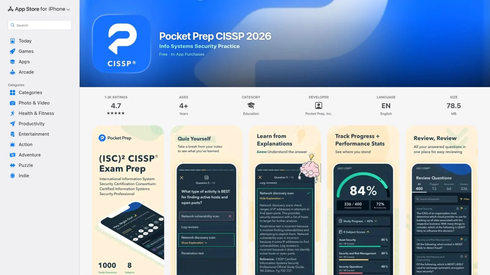 Udemy – CISSP Practice Tests (multiple instructors; e.g., Thor Pedersen)
