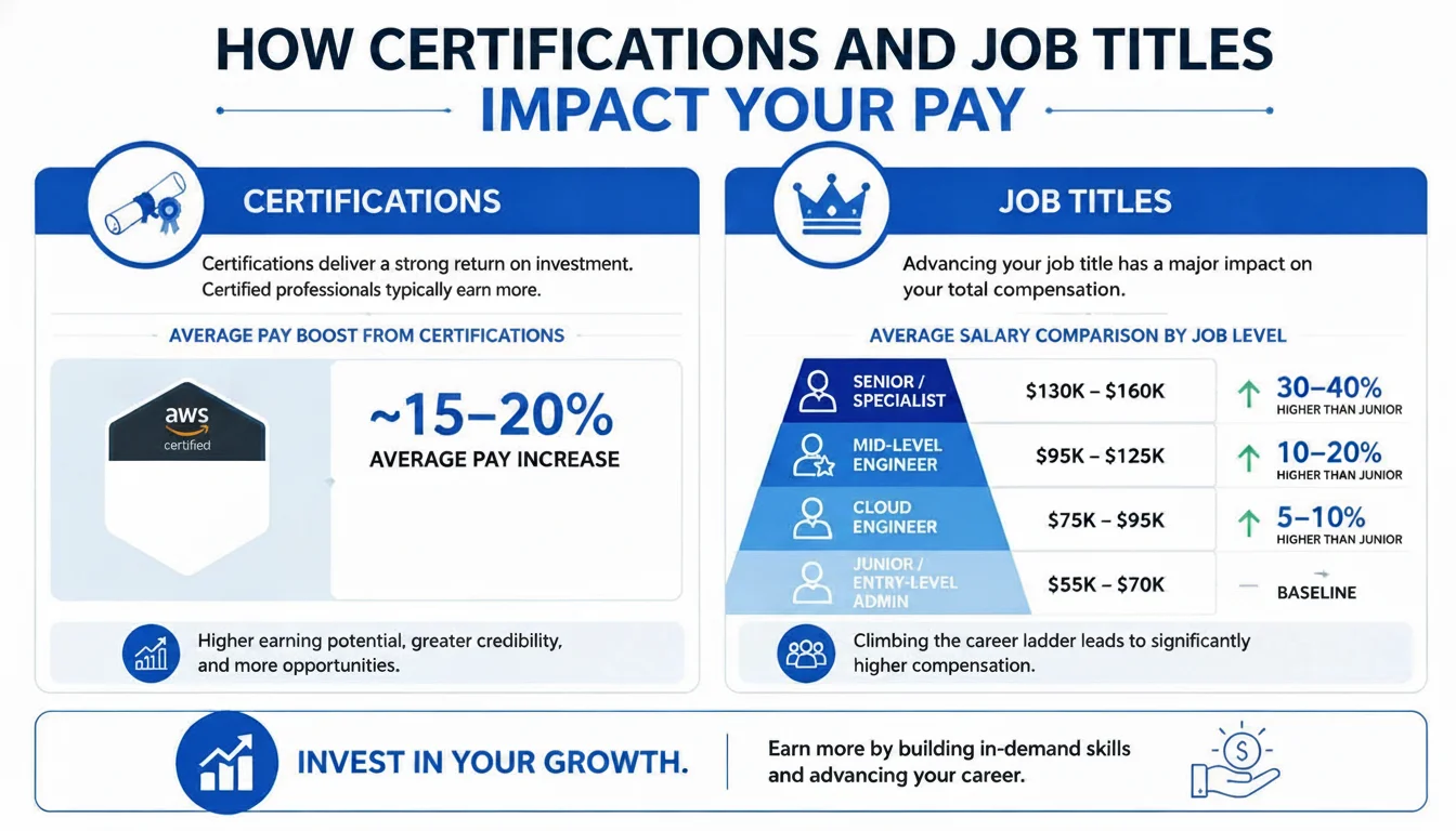 Infographic: How certifications and job titles influence cloud salary.