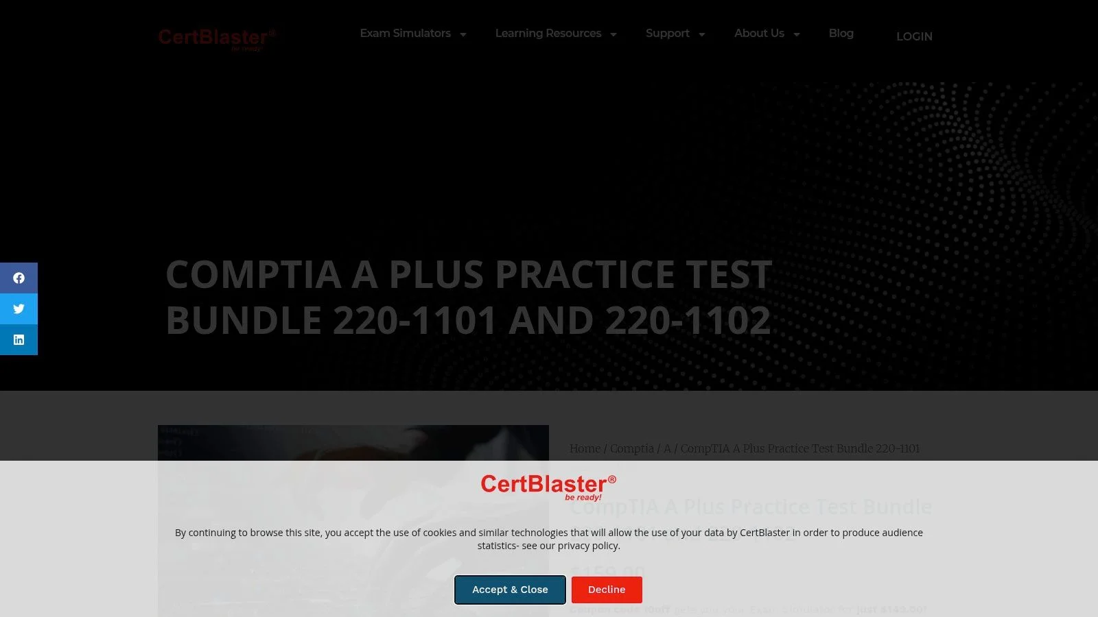 Boson ExSim-Max for CompTIA A+ Interface