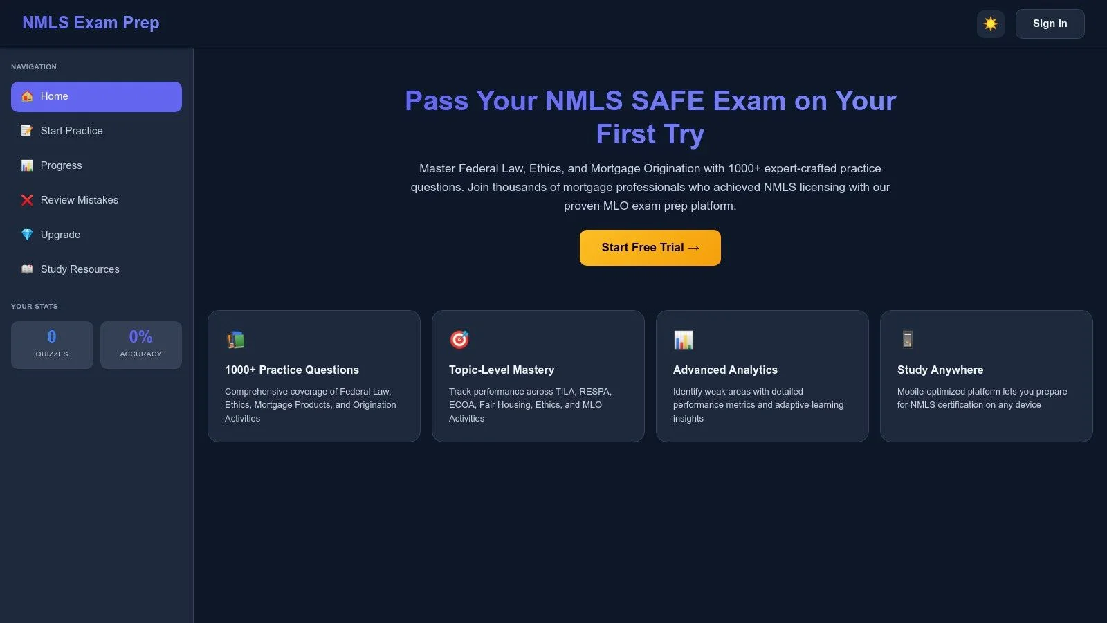 NMLSexam.com — Free Trial (10 Questions)