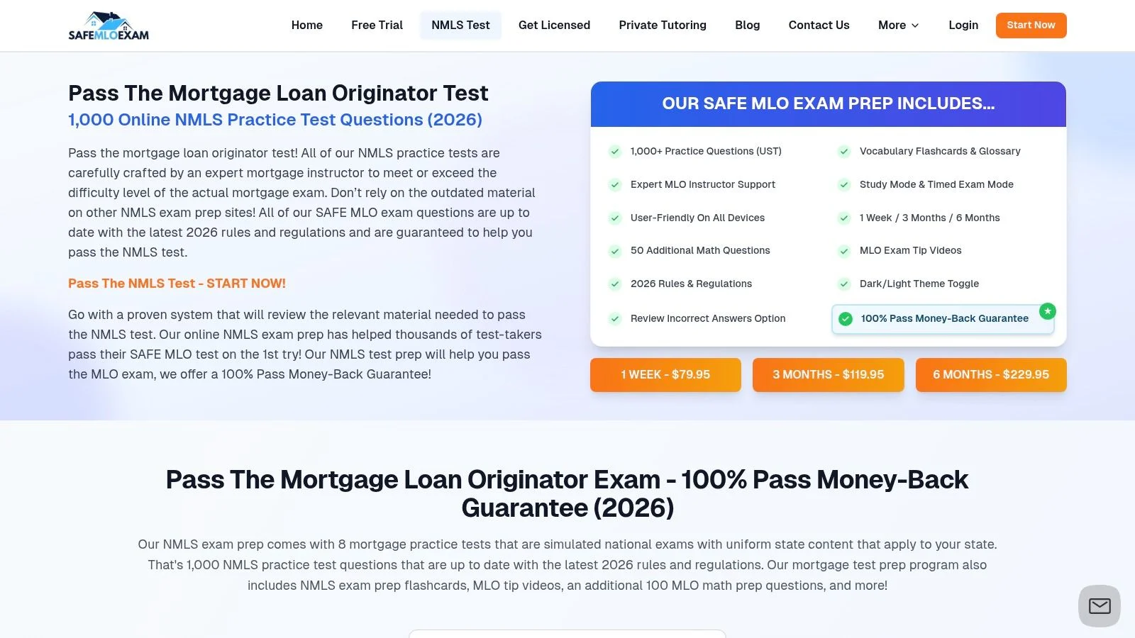 SafeMLOExam.com — Free NMLS Practice Tests (national + state)