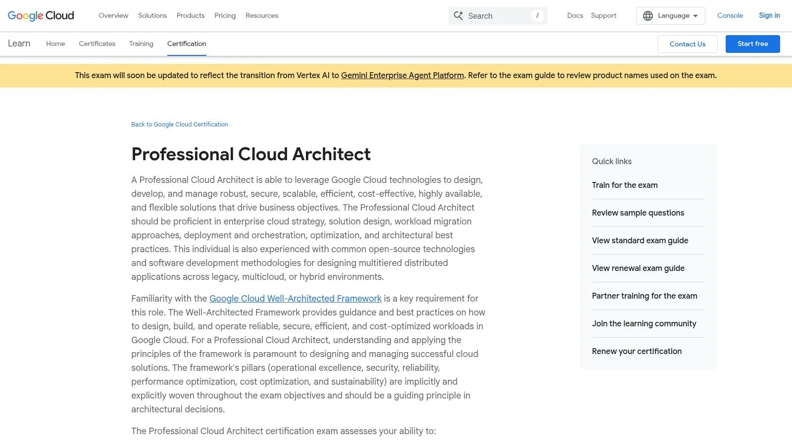 Google Cloud Professional Cloud Architect (PCA)
