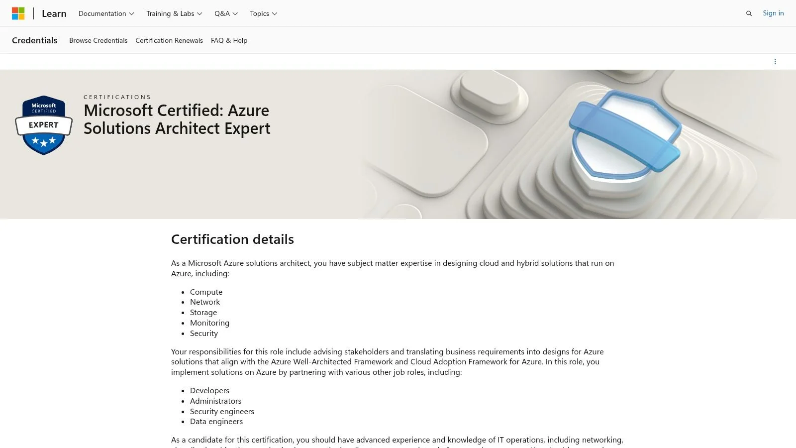 Microsoft Certified: Azure Solutions Architect Expert