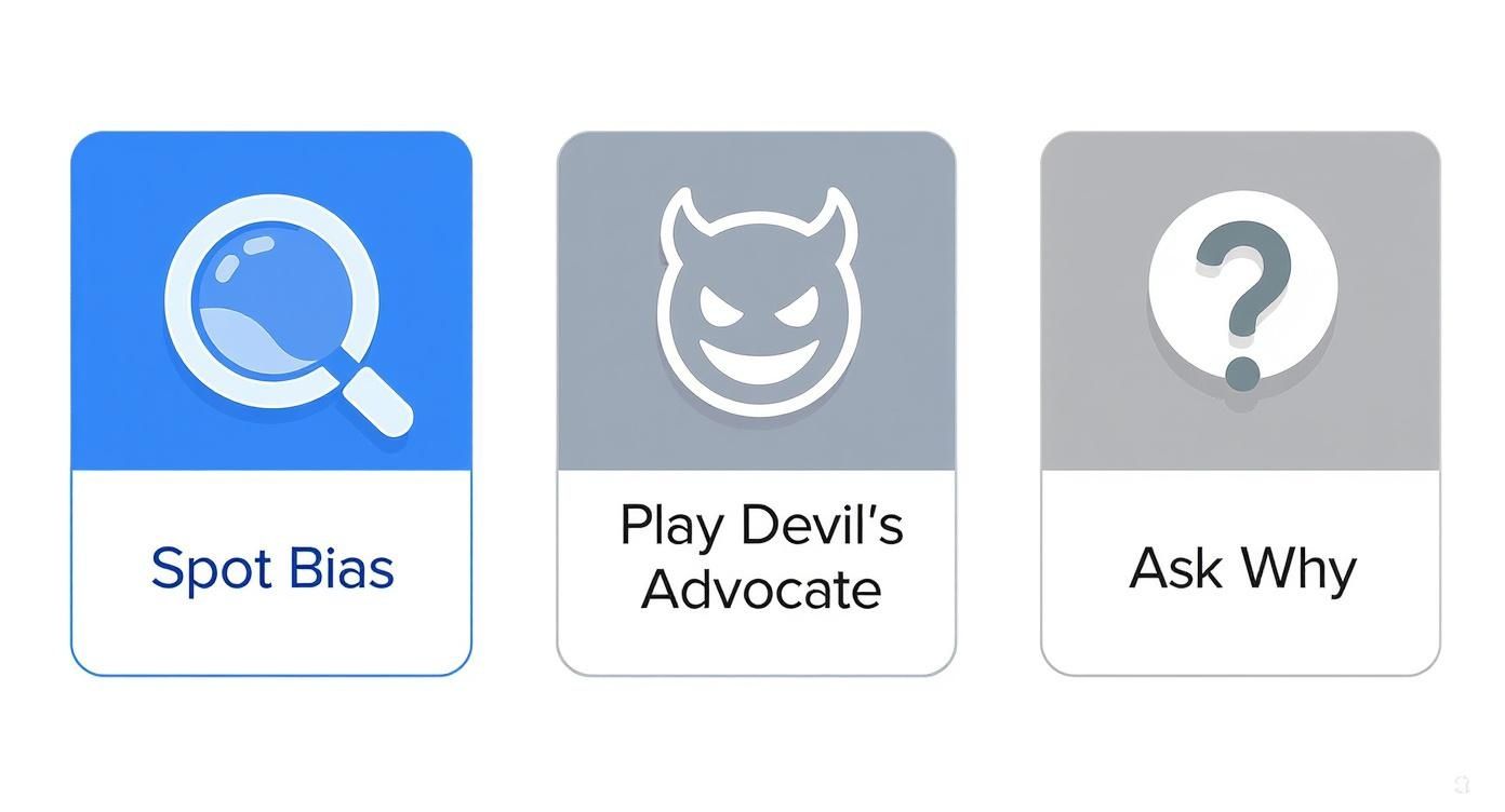 Infographic about how to improve critical thinking skills