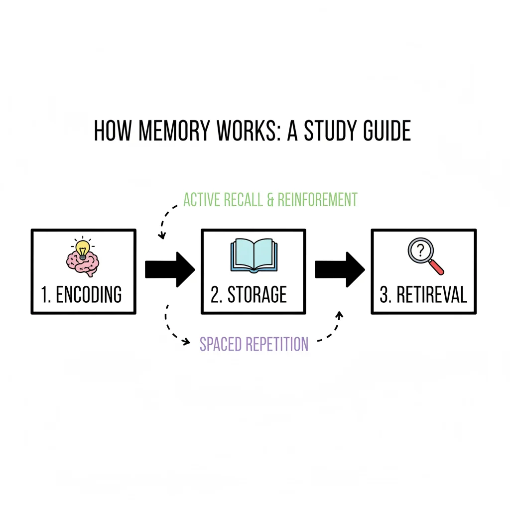 Infographic about how to retain information when studying