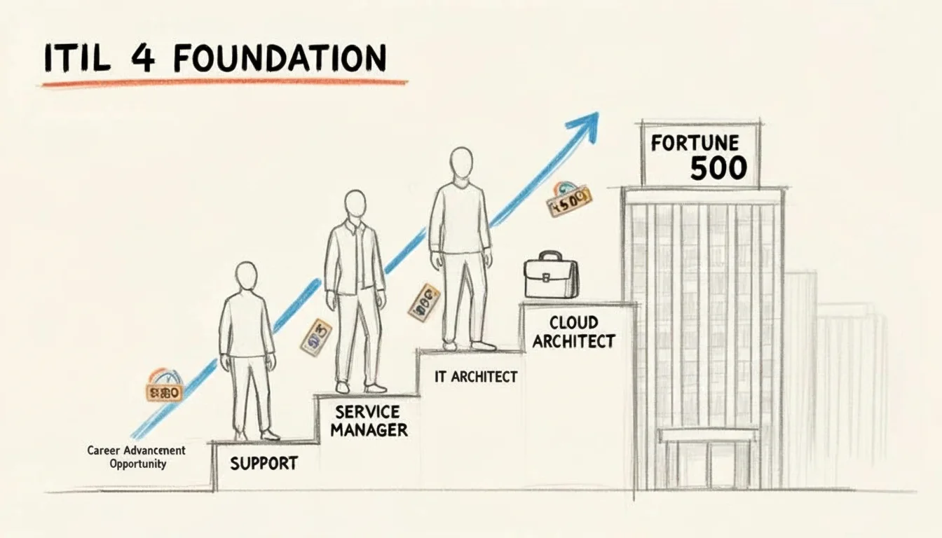 ITIL 4 Foundation leads to career progression, higher earnings, and Fortune 500 opportunities.