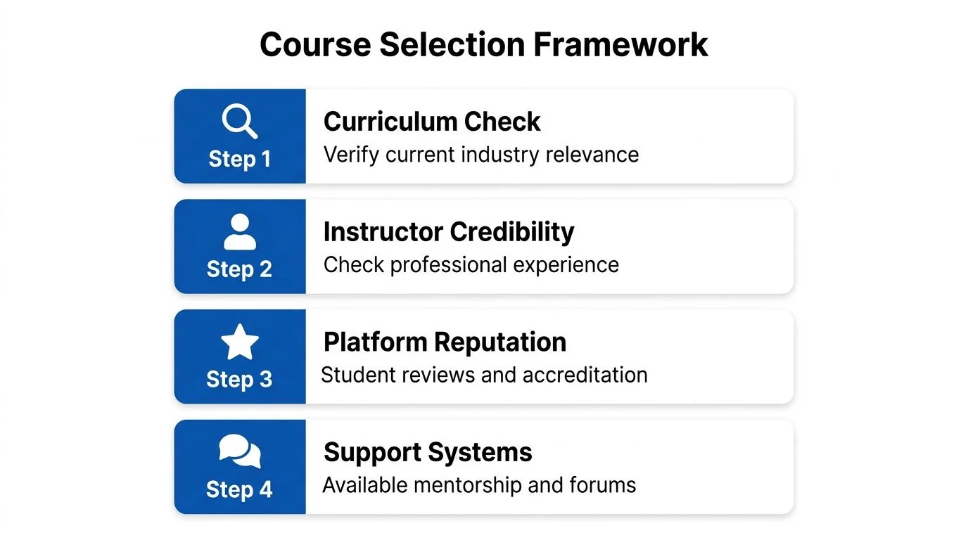 Infographic: A four-step framework for choosing online certification courses.