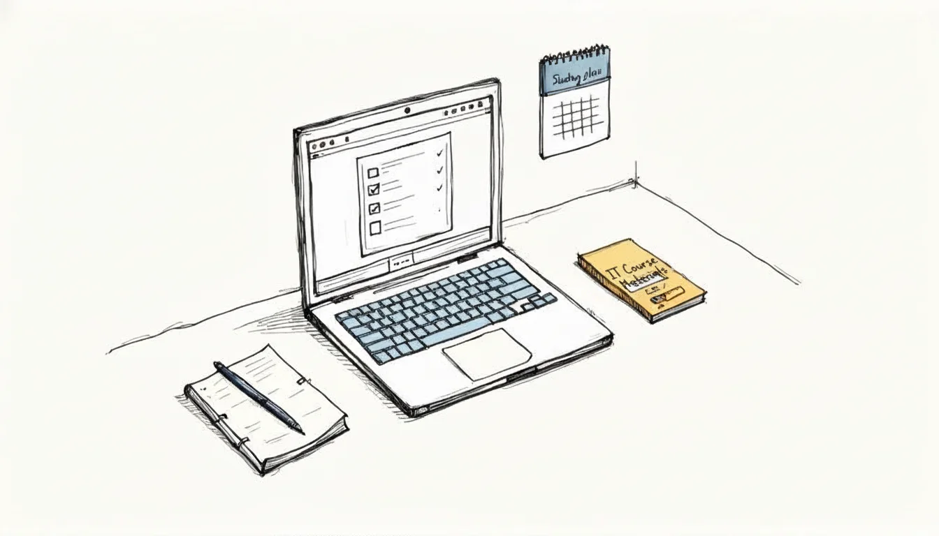 Illustrative icons representing Cloud, Cybersecurity, and Data Science, crucial fields for IT certification courses.