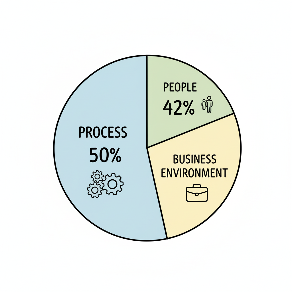 A close-up of a whiteboard with diagrams and charts showing the interconnectedness of project management domains.