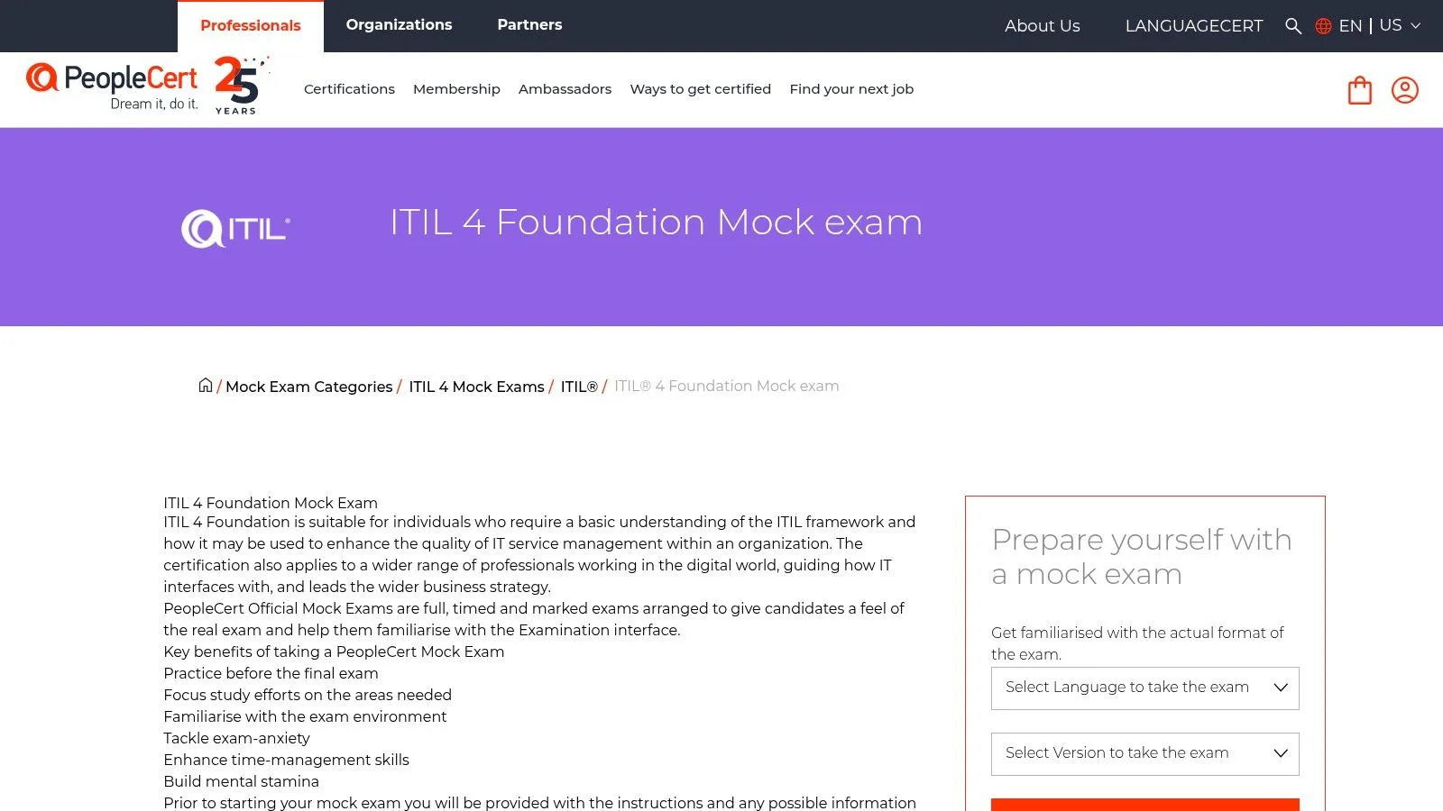 PeopleCert — Official ITIL 4 Foundation Mock Exam