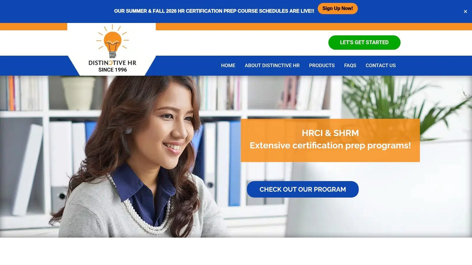 Screenshot of Distinctive HR SPHR Certification Prep materials