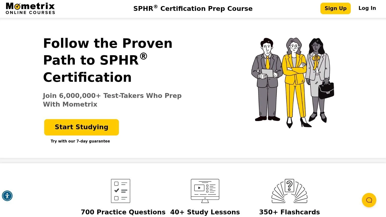 Screenshot of Mometrix SPHR Online Course platform
