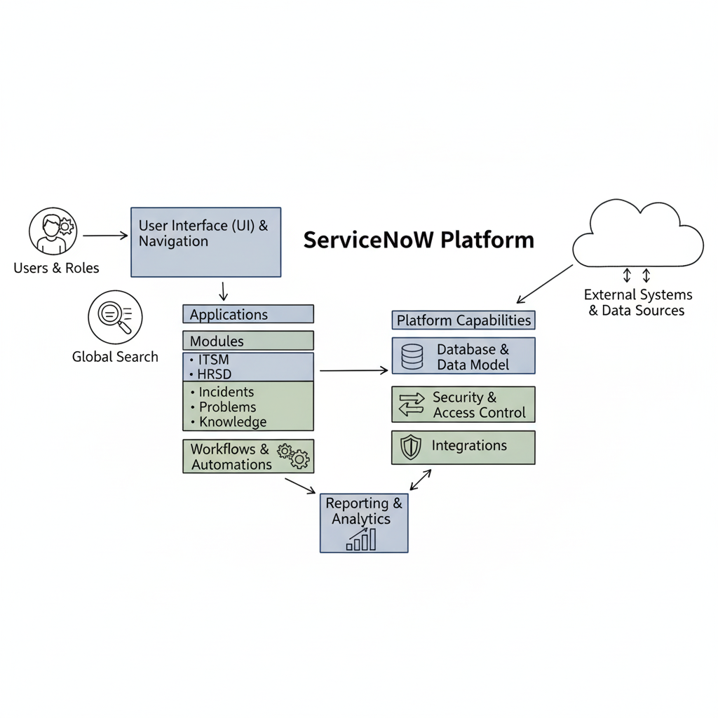 A professional working on a laptop, representing a ServiceNow administrator managing the platform.