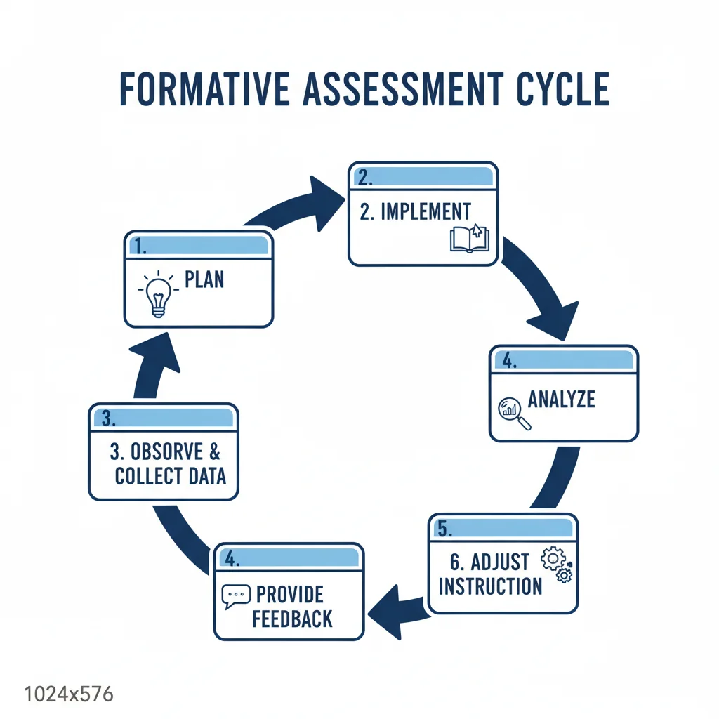 A feedback loop process diagram showing three steps: Error, Feedback, and Action, with an arrow looping back.
