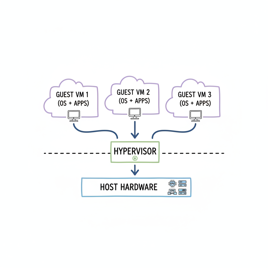 Flowchart showing two client machines connected to a processing unit, then to a single server.