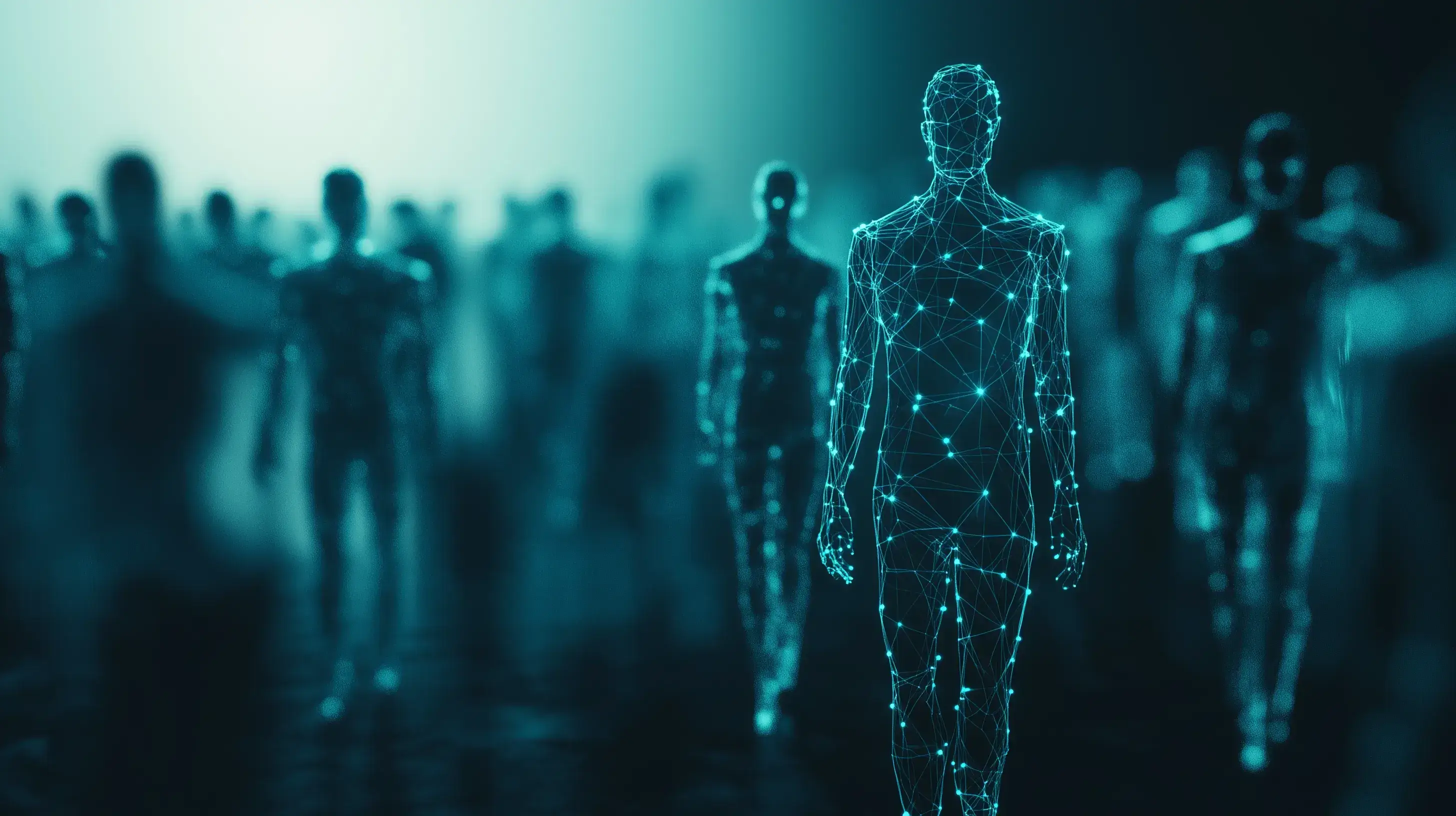 Propojené siluety stoupající po rostoucí křivce