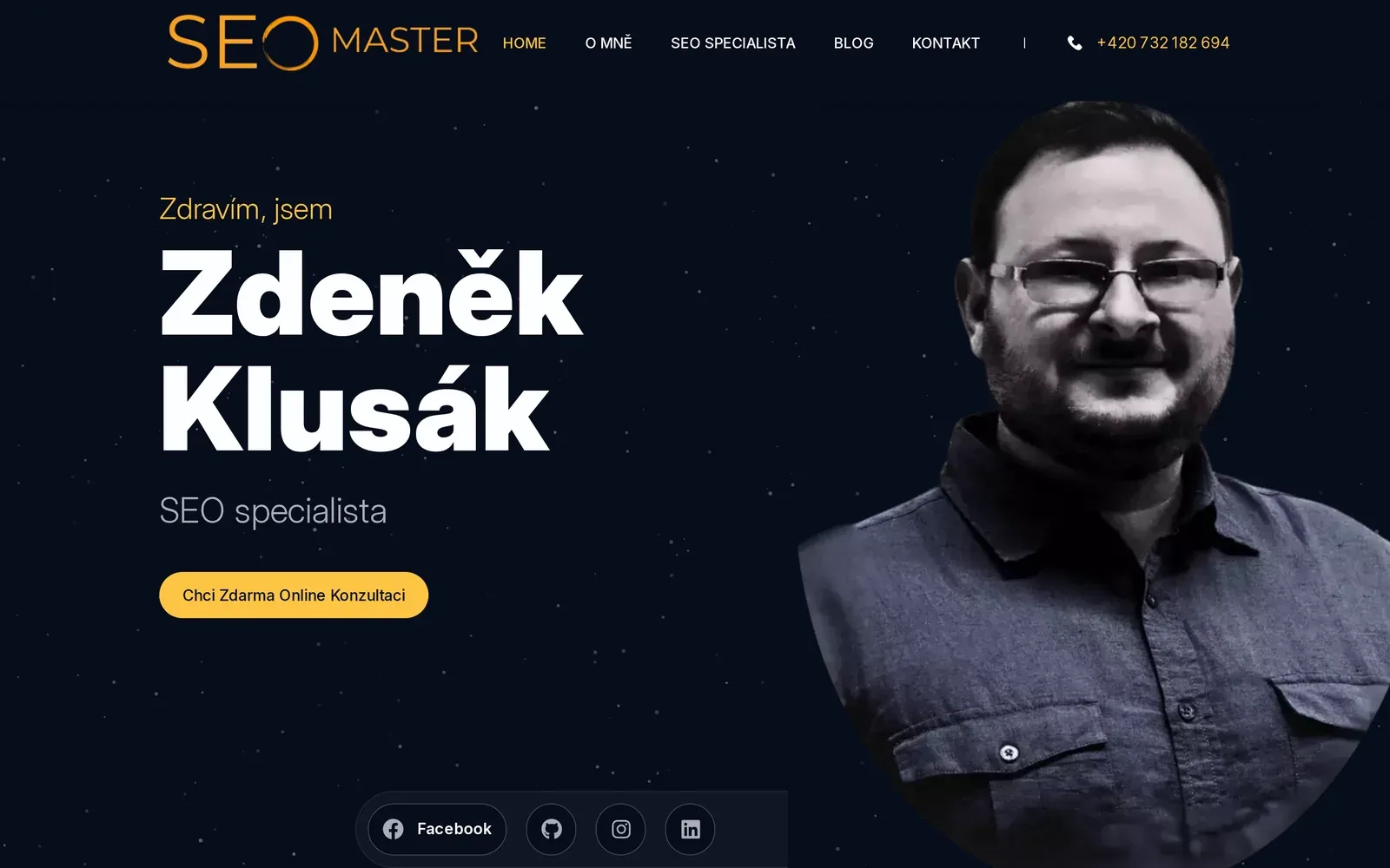SEO Master – osobní web specialisty — náhled na velké obrazovce