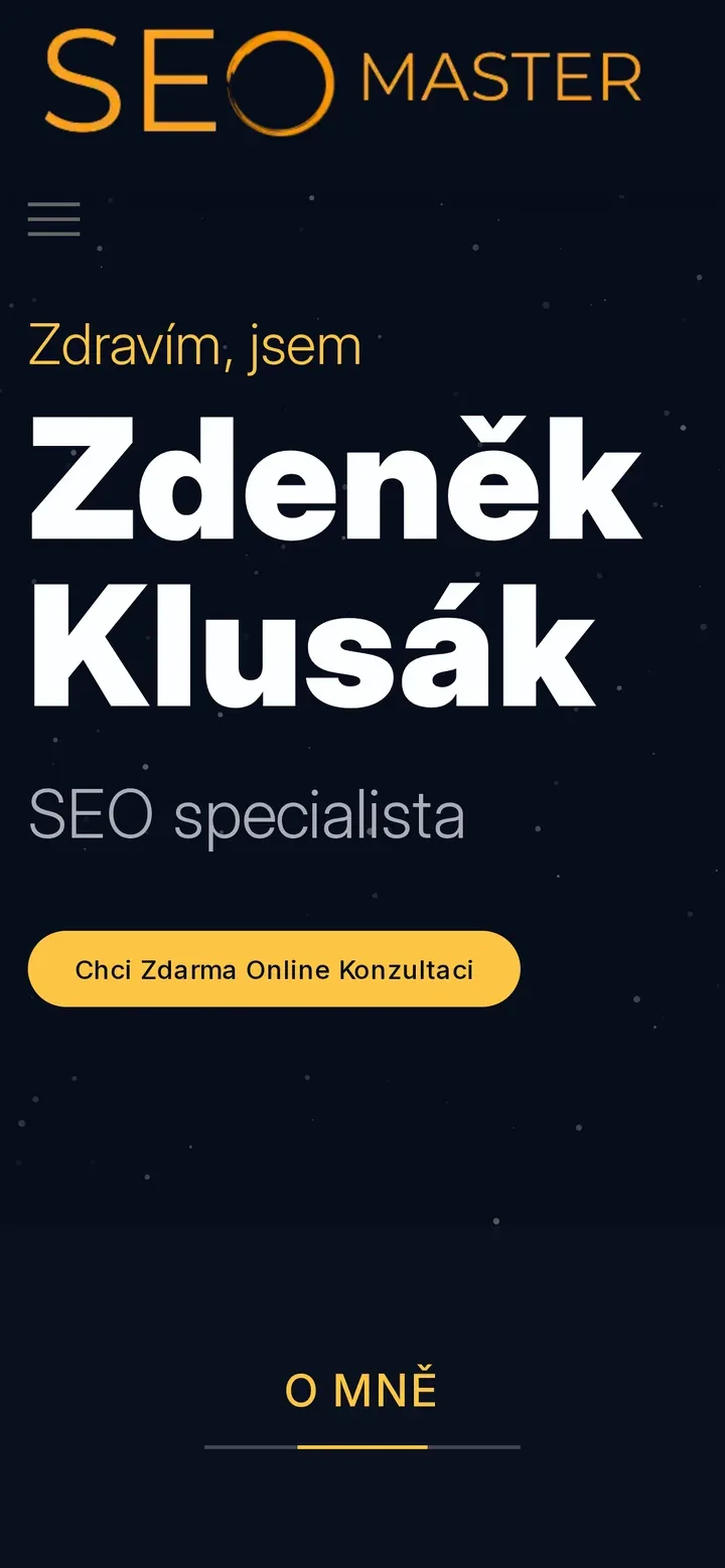 SEO Master – osobní web specialisty — náhled na tabletu