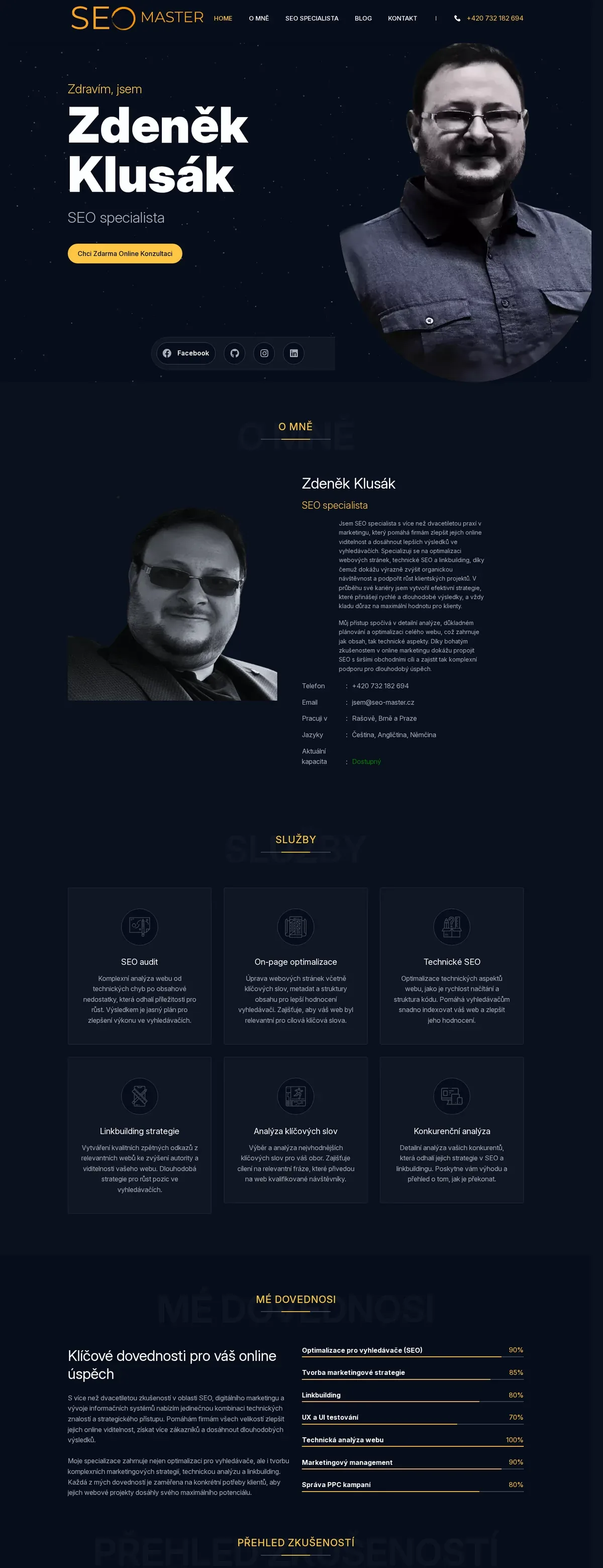 SEO Master – osobní web specialisty — náhled na mobilu
