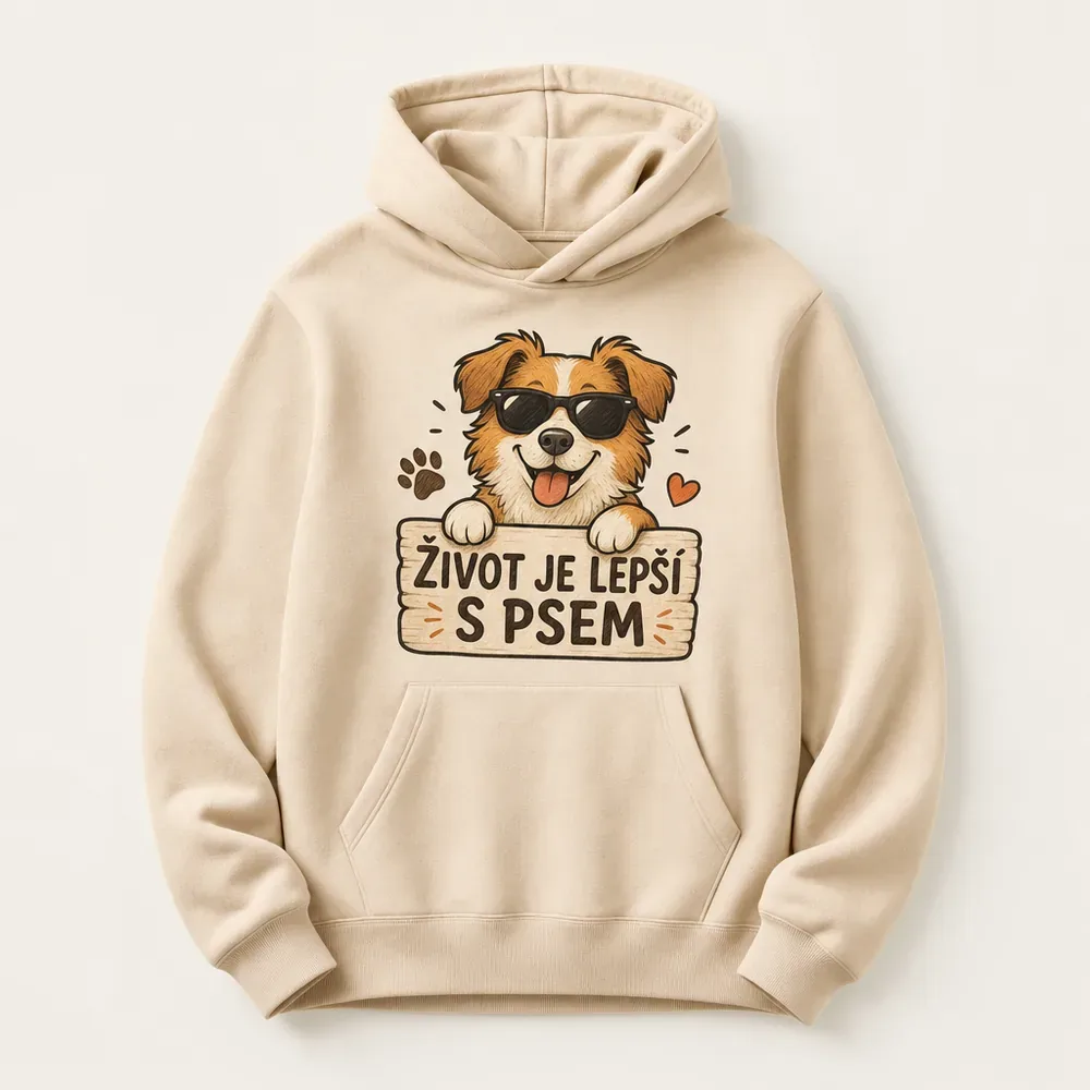 Mikina Život je lepší se psem