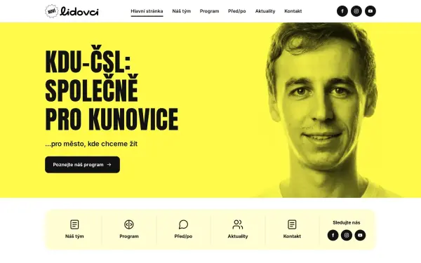 Náhled webu Společně pro Kunovice – web kandidátky do zastupitelstva