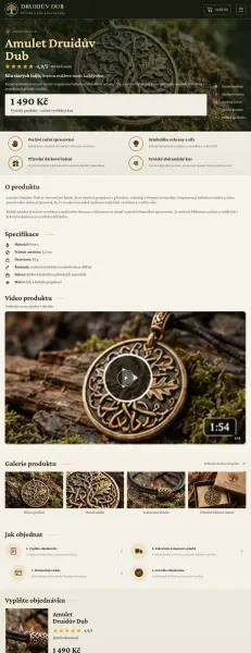 Šablona Druidův Dub – celá stránka