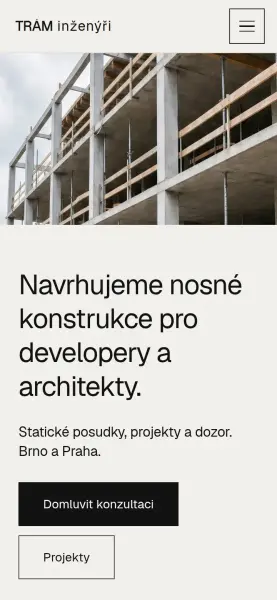 Šablona TRÁM inženýři na mobilu