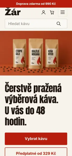 Šablona Žár na mobilu