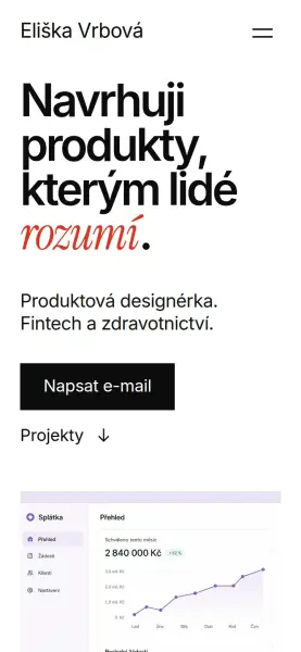 Šablona Eliška Vrbová na mobilu