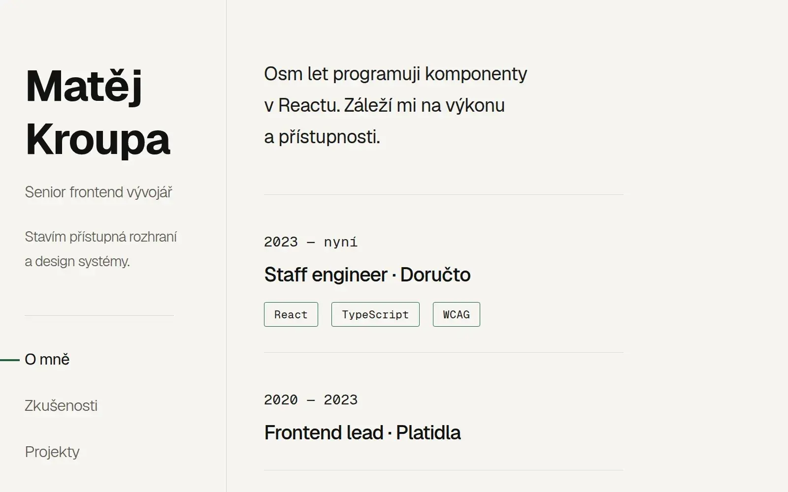 Šablona Matěj Kroupa na počítači