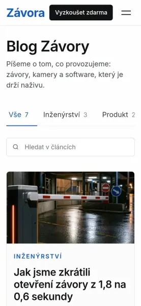 Šablona Závora na mobilu