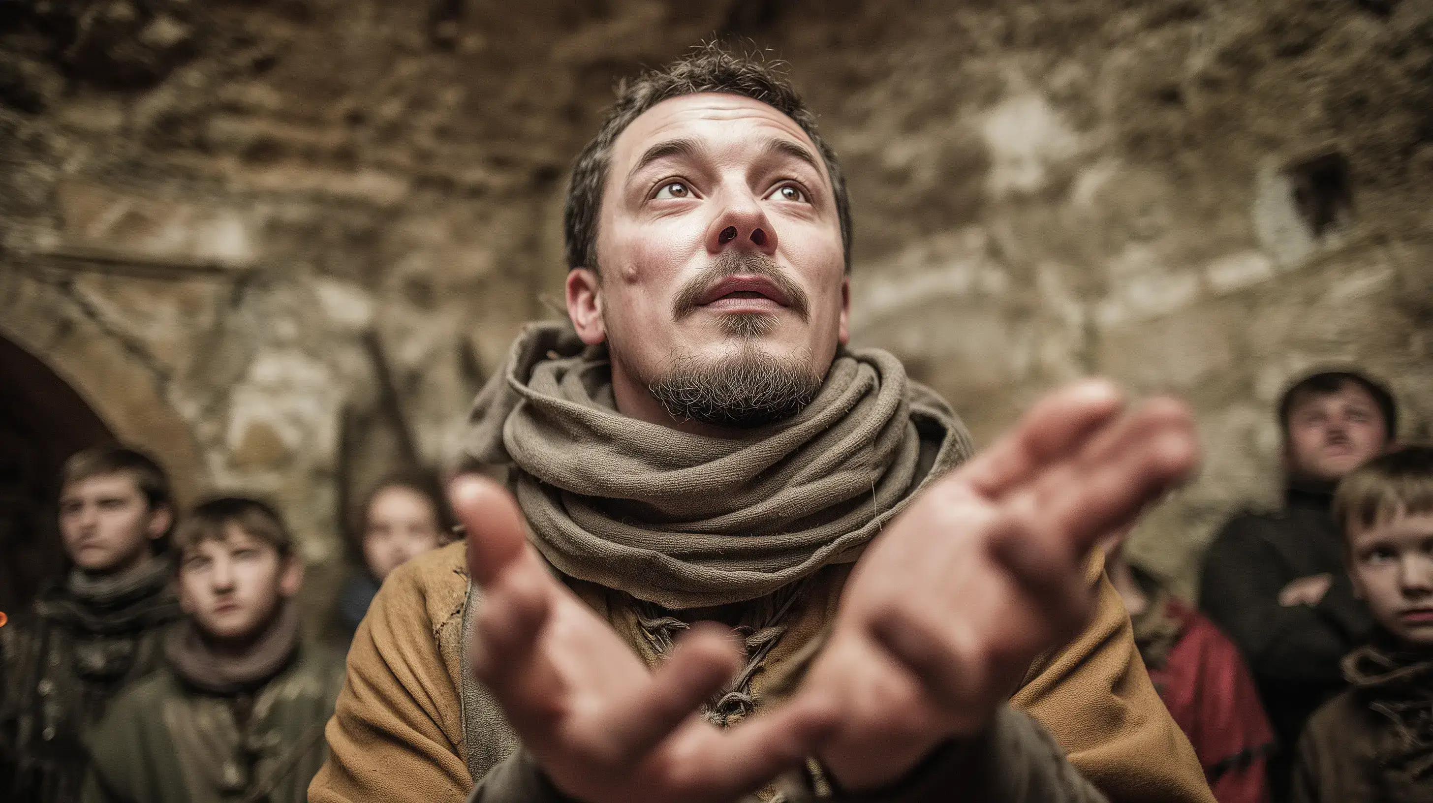 Muž se rozhoduje, jak se zachová dle přesvědčení své postavy a pravidel hry.