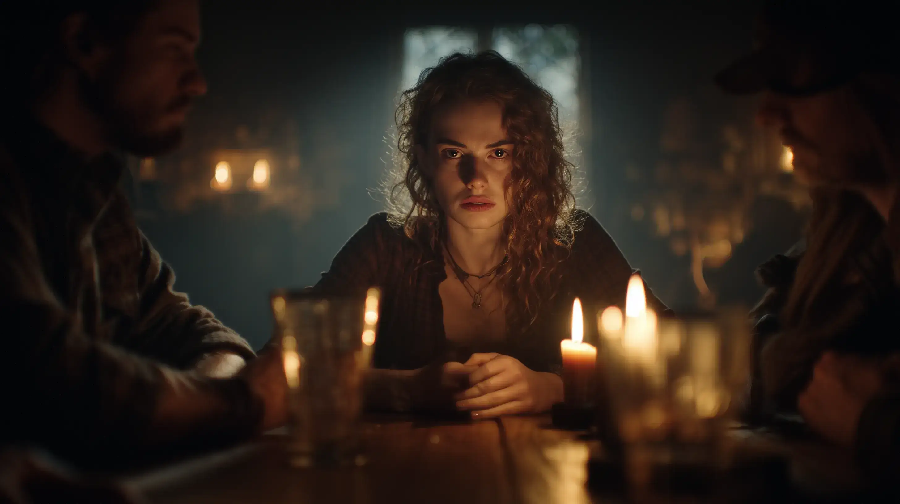 Temná atmosféra u stolu.