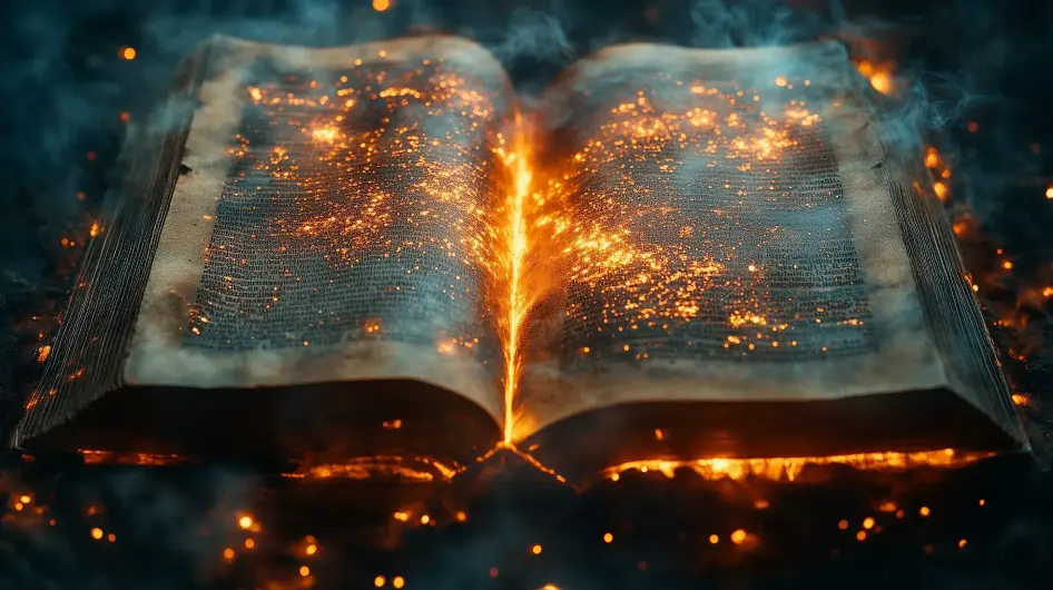 Stará kniha pravidel D&amp;D s vyzařující magií.