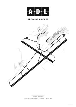 ADL Adelaide Airport map poster