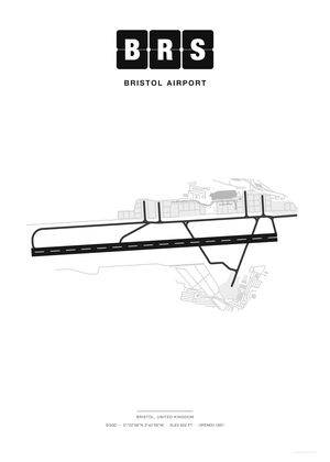 BRS Bristol Airport map poster