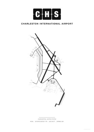 CHS Charleston International Airport map poster