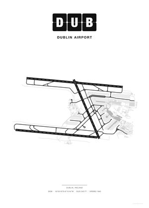 DUB Dublin Airport map poster