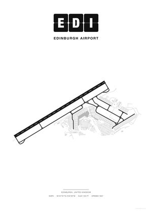 EDI Edinburgh Airport map poster