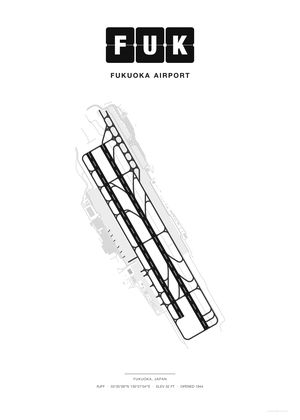 FUK Fukuoka Airport map poster