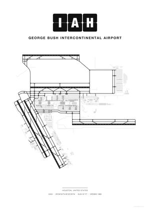 IAH George Bush Intercontinental Airport map poster